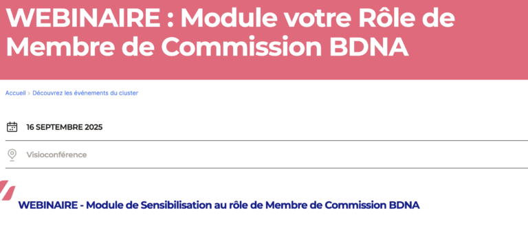 WEBINAIRE – Module votre Rôle de Membre de Commission BDNA